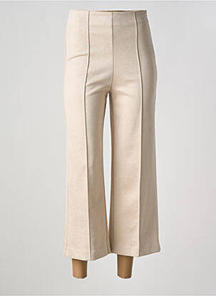 Pantacourt taille haute taille haute beige DANIELA COOL femme