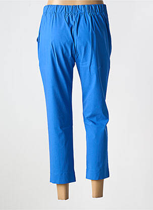 Pantalon 7/8 tissage popeline taille normale bleu HALOGENE femme