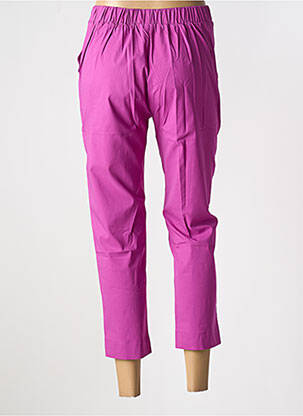 Pantalon 7/8 tissage popeline taille normale rose HALOGENE femme