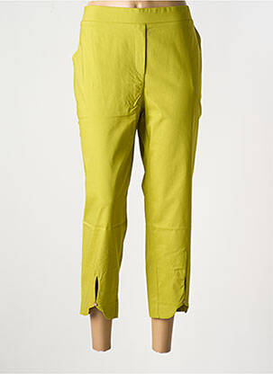 Pantalon 7/8 tissage popeline taille normale vert HALOGENE femme