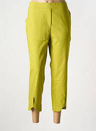 Pantalon 7/8 tissage popeline taille normale vert HALOGENE femme