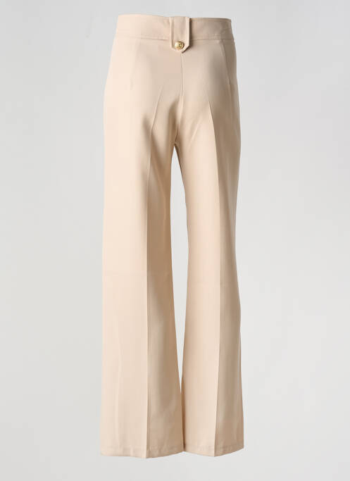 Pantalon flare taille à pinces taille haute beige CHARMING GIRL BY SILIA femme