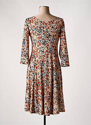 Robe mi-longue manches 3/4 manches 3/4 orange TIMI FEI femme