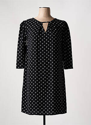 Robe courte coupe fluide manches 3/4 noir JOY'S PARIS femme
