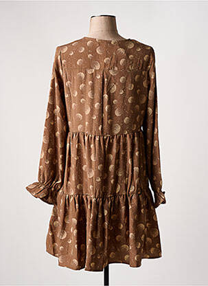 Robe courte coupe évasée manches longues marron JUBYLEE femme