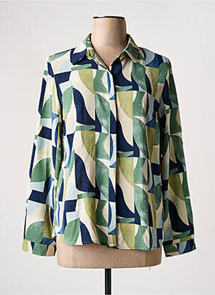 Chemisier coupe droite manches longues vert SARAH JOHN femme