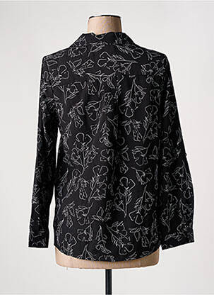 Chemisier imprimé fleurs manches longues noir AKOZ DE TOI femme
