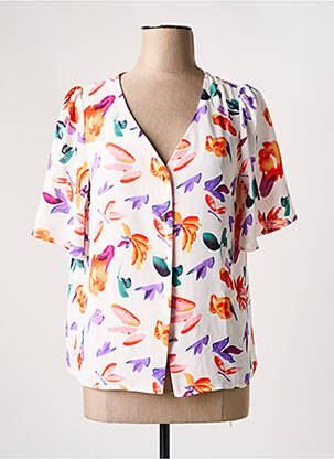 Chemisier manches courtes manches courtes orange SARAH JOHN femme