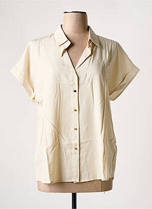 Chemisier coupe droite manches courtes beige SARAH JOHN femme