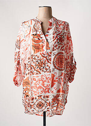 Tunique manches longues légère et transparente orange M&V femme