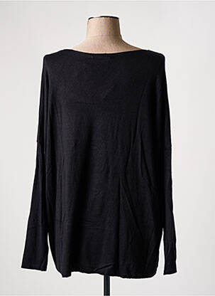 Pull coupe cintrée manches longues noir MADE IN ITALY femme