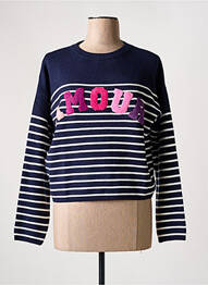 Pull stretch manches longues bleu GRACIELA femme