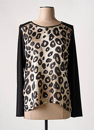 Blouse tissage popeline manches longues noir VICTORIA femme