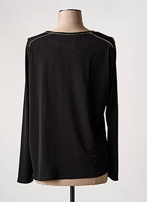 Blouse tissage popeline manches longues noir VICTORIA femme