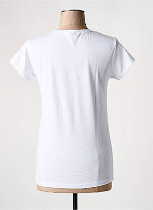 T-shirt sérigraphie avec strass manches courtes blanc ANGELO BLU femme