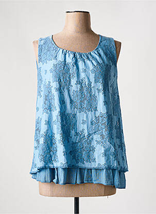 Top sans manche sans manche bleu COULEURS DU TEMPS femme