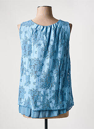 Top sans manche sans manche bleu COULEURS DU TEMPS femme