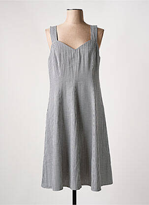 Robe mi-longue coupe évasée fines bretelles noir MODISSIMO femme