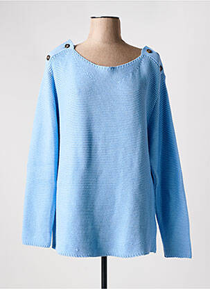 Pull coupe droite manches longues bleu SABLE ET MER femme
