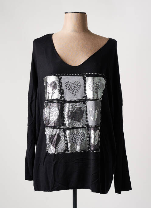 Pull noir MADE IN ITALY pour femme