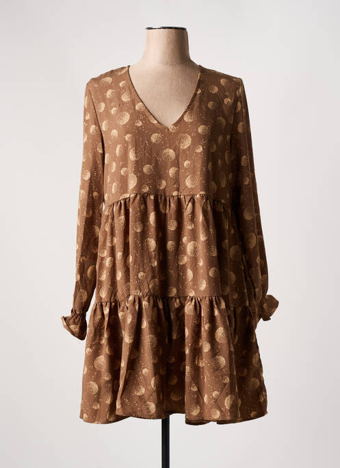 Robe courte marron JUBYLEE pour femme