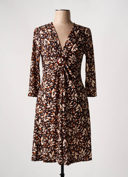 Robe mi-longue marron LE SINGE DE JULIE pour femme