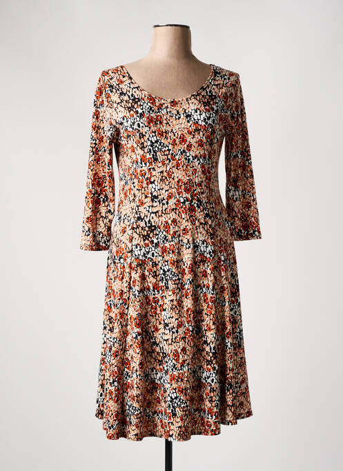 Robe mi-longue orange TIMI FEI pour femme