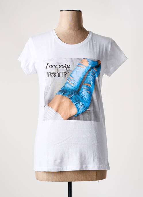 T-shirt blanc ANGELO BLU pour femme