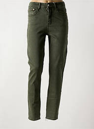 Jeans coupe slim stretch taille normale vert ONADO femme