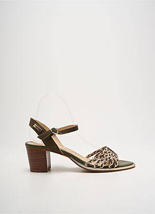 Sandales/nu pieds tissage satiné talon de 4 à 6cm vert LES TROPEZIENNES PAR M.BELARBI femme