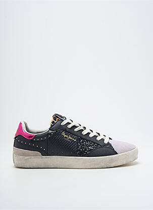 Baskets matière lisse talon plat jusqu'à 3cm noir PEPE JEANS femme