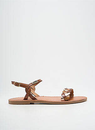 Sandales/nu pieds chiquet talon plat jusqu'à 3cm marron LES TROPEZIENNES PAR M.BELARBI femme