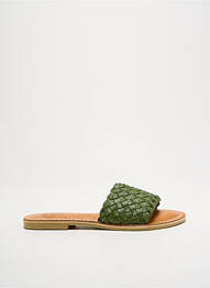 Mules/sabots chiquet talon plat jusqu'à 3cm vert BALI BALI femme
