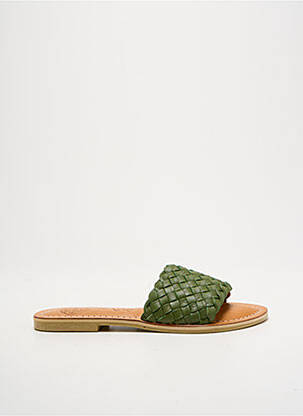 Mules/sabots chiquet talon plat jusqu'à 3cm vert BALI BALI femme