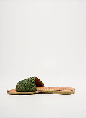 Mules/sabots chiquet talon plat jusqu'à 3cm vert BALI BALI femme