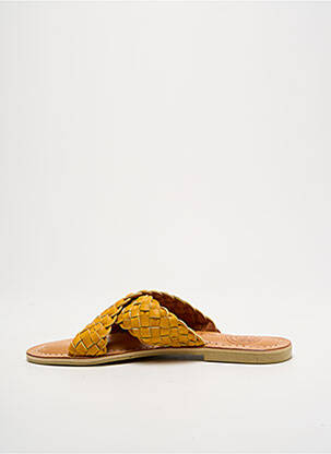 Mules/sabots chiquet talon plat jusqu'à 3cm jaune BALI BALI femme