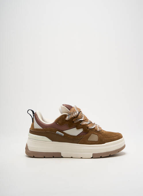 Baskets matière lisse talon de 4 à 6cm marron NO NAME femme