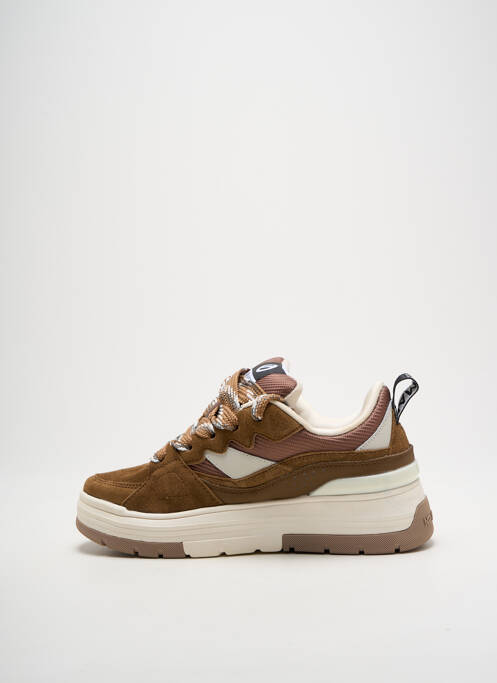 Baskets matière lisse talon de 4 à 6cm marron NO NAME femme