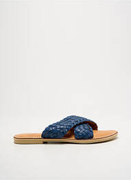 Mules/sabots chiquet talon plat jusqu'à 3cm bleu BALI BALI femme