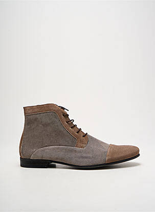 Bottines/boots fermeture lacets talon bas gris HEXAGONE homme