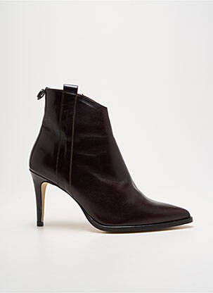 Bottines/boots matière lisse talon de 7 à 9cm marron MAROLI femme