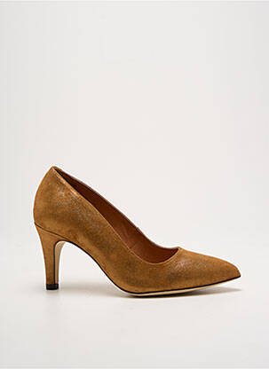 Escarpins tissage satiné talon de 7 à 9cm marron MAROLI femme