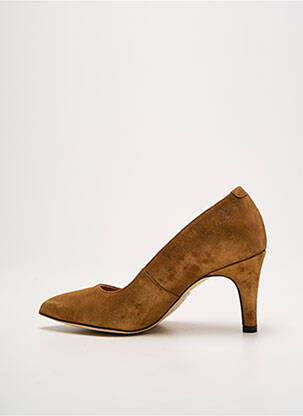 Escarpins tissage satiné talon de 7 à 9cm marron MAROLI femme