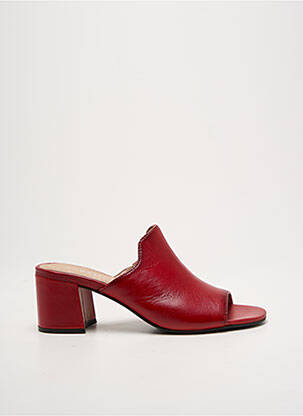 Mules/sabots matière lisse talon de 4 à 6cm rouge BUGATTI femme