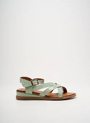 Sandales/nu pieds matière lisse talon plat jusqu'à 3cm vert SANTAFE femme