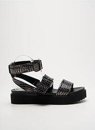 Sandales/nu pieds tissage satiné talon de 4 à 6cm argent SANTAFE femme