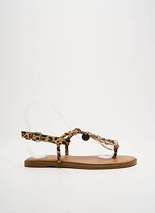 Tongs impression talon plat jusqu'à 3cm beige INUOVO femme