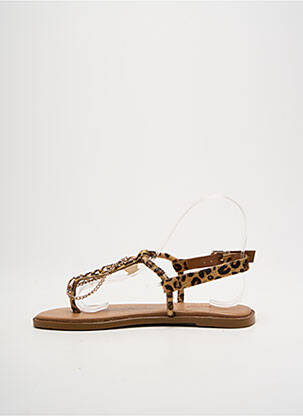 Tongs impression talon plat jusqu'à 3cm beige INUOVO femme