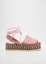 Espadrilles fermeture lacets talon de 4 à 6cm rose GAIMO femme