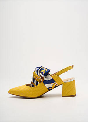 Escarpins fermeture boucle(s) talon de 4 à 6cm jaune MLV femme